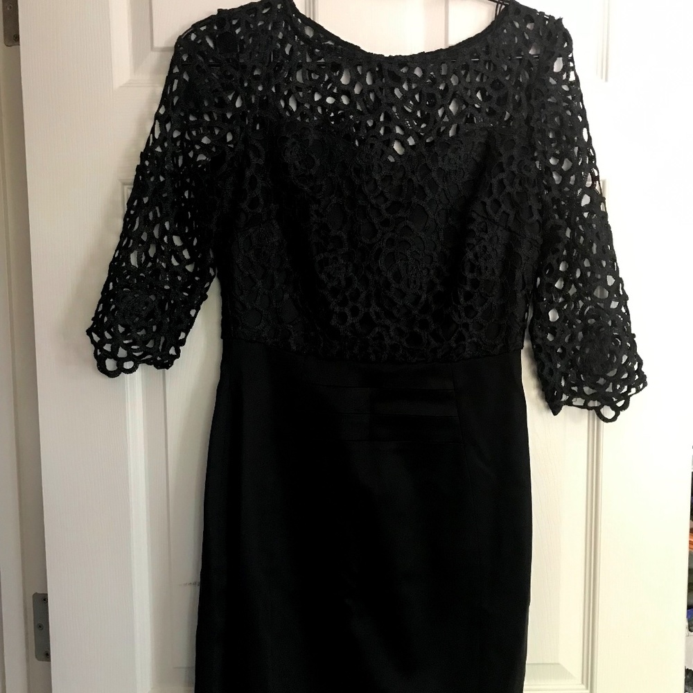 JAX black, 3/4 lace sleeve dress in size 4
